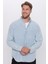 Erkek Relax Fit Rahat Kesim %100 Pamuk Denim Kot Mavi Düğmeli Yaka Gömlek 1