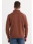Unisex Relax Fit Rahat Kesim Pamuklu İçi Polarlı Yarım Fermuarlı Kahverengi Dik Yaka Sweatshirt 8