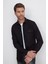 Erkek Slim Fit Dar Kesim Uzun Kollu Denim Kot Çift Cep Çıtçıtlı Siyah Gömlek 1