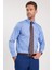 Erkek Regular Fit Mavi Non-Iron Pamuklu Doğa Dostu Ekoteks Belgeli Ütü Gerektirmez Gömlek 1