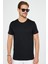 Unisex Slim Fit Dar Kesim %100 Pamuk Yumuşak Dokulu Siyah Bisiklet Yaka Tişört 7
