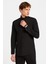 Slim Fit Uzun Kollu Pamuklu Kolay Ütü Siyah Erkek Gömlek 1