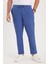 Erkek Regular Fit Beli Lastikli Bağcıklı Jogger İndigo Pantolon Rahat Kesim Yan Cepli 1