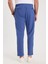 Erkek Regular Fit Beli Lastikli Bağcıklı Jogger İndigo Pantolon Rahat Kesim Yan Cepli 7