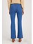 Kadın Regular Fit Klasik Kesim Pamuklu İspanyol Paça Mavi Jean Kot Pantolon 7