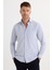 Erkek Regular Fit Klasik Kesim İnce Çizgili Pamuklu Kravatlık Yaka Gömlek 1