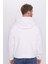 Unisex Oversize Geniş Kesim Pamuklu Yumuşak Dokulu Içi Polarlı Basic Beyaz Kapüşonlu Sweatshirt 7