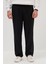 Erkek Regular Fit Klasik Kesim Normal Bel Geniş Paça Siyah Pantolon 1