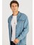 Unisex Oversize Geniş Kesim Denim Kot Çift Cepli Mavi Overshirt Ceket Tarzı Gömlek 1