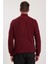 Erkek Slim Fit Dar Kesim Fermuarlı Bordo Dik Yaka Triko Kazak 7