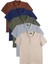 Erkek 5'li Paket Lacivert-Haki-Toprak-Bej-Gri Slim Fit Dar Kesim Pamuklu Düz Pike Polo Yaka Tişört 1