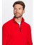 Unisex Standart Fit Anti-pilling Tüylenme Yapmayan Soğuk Geçirmez Kırmızı Dik Yaka Polar Sweatshirt 1