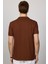 Erkek Slim Fit Dar Kesim Pamuklu Yumuşak Doku Nefes Alan Kumaş Kahverengi Polo Yaka Tişört 7