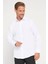Modern Slim Fit Uzun Kollu Pamuklu Kolay Ütü Armürlü Erkek Beyaz Gömlek 1