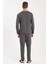 Erkek Standart Fit %100 Pamuk Bisiklet Yaka Beli Lastikli Antrasit Pijama Takımı 7