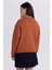 Kadın Oversize Geniş Kesim Pamuklu Bisiklet Yaka Kiremit Sweatshirt 7
