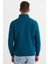 Unisex Relax Fit Rahat Kesim Pamuklu İçi Polarlı Yarım Fermuarlı İndigo Dik Yaka Sweatshirt 7