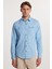 Slim Fit Uzun Kollu Gündelik Denim Kot Erkek Mavi Gömlek 1