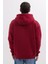 Unisex Oversize Geniş Kesim Pamuklu Yumuşak Dokulu İçi Polarlı Baskılı Bordo Kapüşonlu Sweatshirt 7