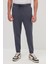 Unisex Relax Fit Rahat Kesim Şardonlu 3 Cepli Lastikli Jogger Paça Gri Eşofman Altı 1