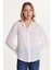 Kadın Relax Fit Rahat Kesim Krep Kumaş İspanyol Manşet Beyaz Düz Gömlek 1