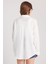 Kadın Oversize Geniş Kesim %100 Pamuk Müslin Kumaş Uzun Kollu Cepli Dokulu Ekru Gömlek 7