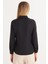 Kadın Slim Fit Dar Kesim Uzun Kollu Pamuklu Vücuda Oturan Dokulu Siyah Basic Gömlek 7