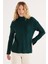 Kadın Regular Fit Klasik Kesim Yarım Balıkçı Yaka Örgü Desenli Yeşil Kazak 1