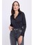 Kadın Slim Fit Dar Kesim Klasik Yaka Uzun Kollu Siyah Gömlek 1