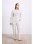 Kadın Yıldız Desenli Tencel Pamuklu Sweatshirt ve Pantolon Takımı (11592) 1