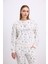 Kadın Yıldız Desenli Tencel Pamuklu Sweatshirt ve Pantolon Takımı (11592) 3