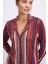 Kadın Uzun Kollu Düğmeli Çizgili Pijama Takımı 11578 3