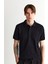 Erkek Siyah Regular Fit Logolu Polo 2425122T.5 4