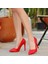 Jilya Kırmızı Cilt Stiletto Ayakkabı 4
