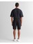 Erkek Siyah Regular Fit Logolu Şort 2825122T.5 2