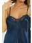 Lacivert Saten Babydoll Şortlu Takım 5