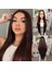 Kahverengi Ekstra Uzun Fiber Sentetik Düz Tül Peruk 1