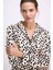 Kadın Uzun Kollu Gömlek Yaka Leopar Desenli %100 Pamuk Pijama Takımı 11550 3
