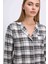 Kadın Kareli Flanel Görünümlü Uzun Kollu Gömlek ve Pantolon Takımı (11594) 3