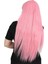 Uzun Kahküllü Fiber Sentetik Peruk / Şeker Pembesi 3