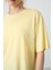 Sarı Penye Modal Yumuşak Tuşeli Oversize Fit Basic Kadın T-Shirt- 97285 9
