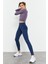 İndigo Yüksek Bel Toparlayıcı Slim Fit Dar Paça Kadın Tayt - 94011 6
