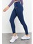 İndigo Yüksek Bel Toparlayıcı Slim Fit Dar Paça Kadın Tayt - 94011 9