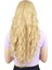 Su Dalgası Uzun Perçemsiz Fiber Sentetik Peruk / Sarı 4