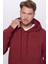 Unisex Oversize Geniş Kesim Pamuklu Yumuşak Dokulu Içi Polarlı Basic Bordo Kapüşonlu Sweatshirt 4
