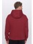 Unisex Oversize Geniş Kesim Pamuklu Yumuşak Dokulu Içi Polarlı Basic Bordo Kapüşonlu Sweatshirt 5