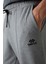 Gri Melanj Pamuklu Yumuşak Dokulu Comfort Fit Nakışlı Erkek Jogger - 82123 8