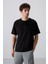 Siyah Pamuklu Kalın Yumuşak Dokulu Oversize Fit Baskılı Erkek T-Shirt - 88328 6