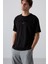 Siyah Pamuklu Kalın Yumuşak Dokulu Oversize Fit Baskılı Erkek T-Shirt - 88328 7