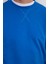Unisex Relax Fit Rahat Kesim %100 Pamuk Basic Saks Mavi Bisiklet Yaka Sweatshirt 3